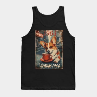 Vintage 1964 60 Year Old Funny Corgi NYC Lover 60th Birthday Tank Top